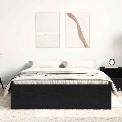 vidaXL Bettgestell ohne Matratze Schwarz Eichen-Optik 120x190 cm