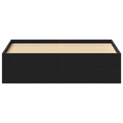 vidaXL Bettgestell ohne Matratze Schwarz Eichen-Optik 120x190 cm