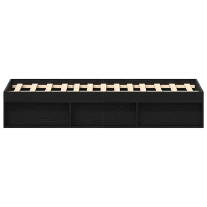 vidaXL Bettgestell ohne Matratze Schwarz Eichen-Optik 120x190 cm