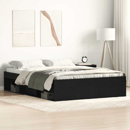 vidaXL Bettgestell ohne Matratze Schwarz Eichen-Optik 120x190 cm