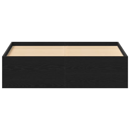vidaXL Cadre de lit sans matelas Noir aspect chêne 140x190 cm