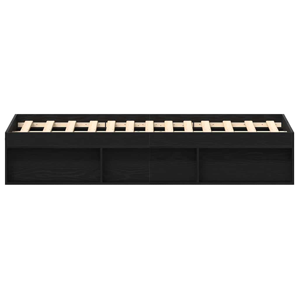 vidaXL Cadre de lit sans matelas Noir aspect chêne 140x190 cm