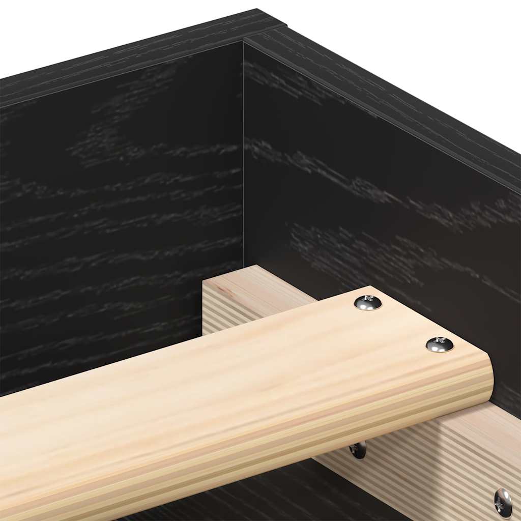 vidaXL Cadre de lit sans matelas Noir aspect chêne 140x190 cm
