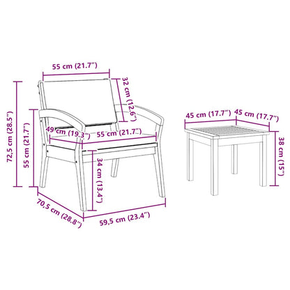 Bistrogarnitur mit Kissen 3 pcs Braun Polyester