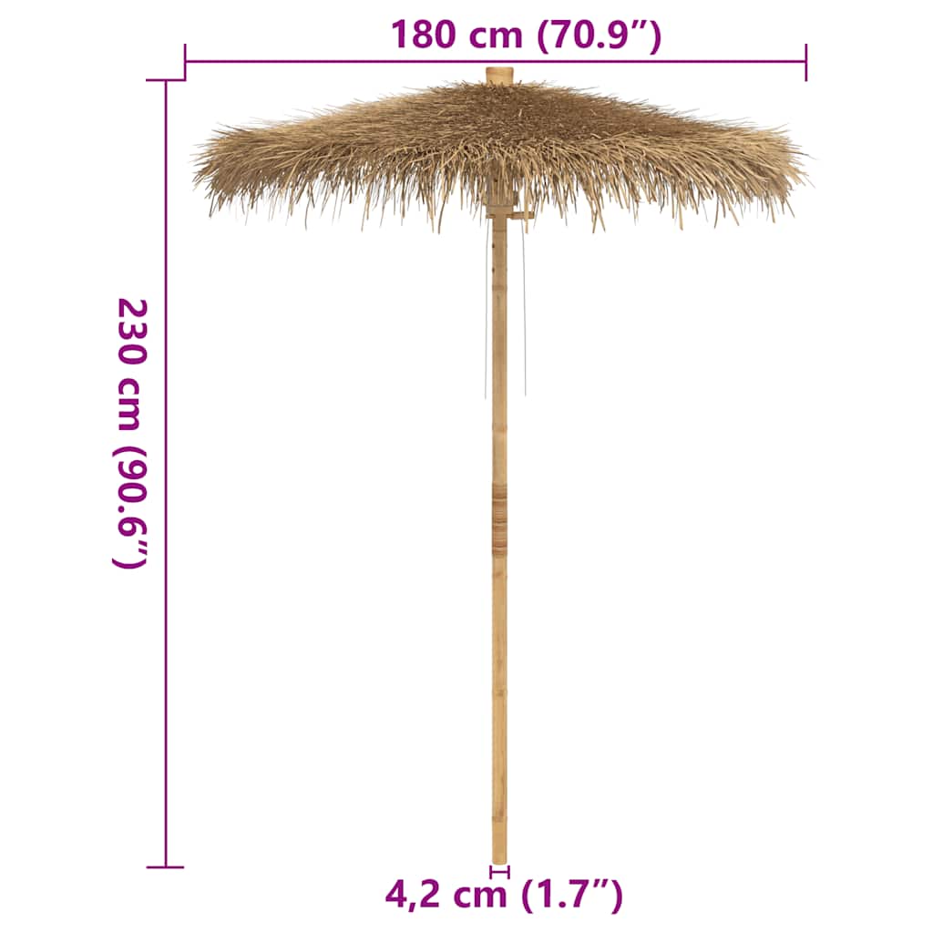 vidaXL Tiki-Schirm mit Bananenblatt-Dach 180 cm Bambus