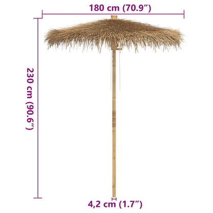 vidaXL Tiki-Schirm mit Bananenblatt-Dach 180 cm Bambus