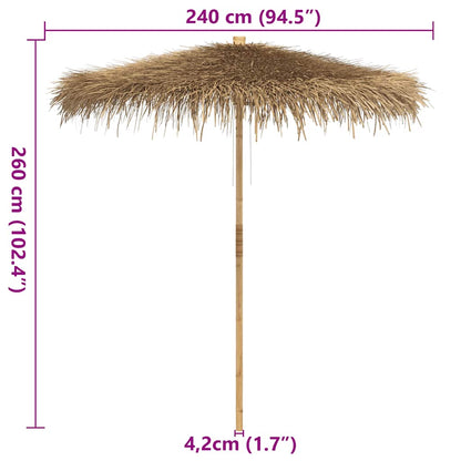 vidaXL Tiki-Schirm mit Bananenblatt-Dach 240 cm Bambus