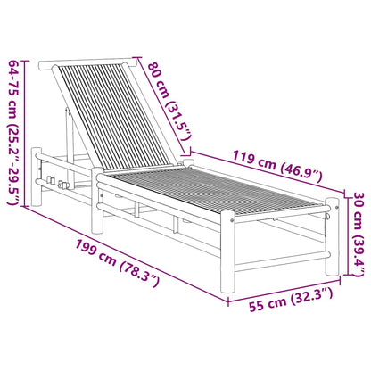 Sonnenliege 55x199x30 cm Bambus