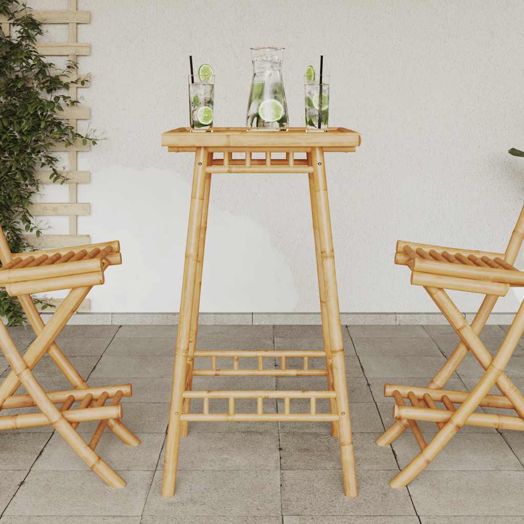vidaXL Garten-Bartisch Quadratisch 55x55x100 cm Bambus