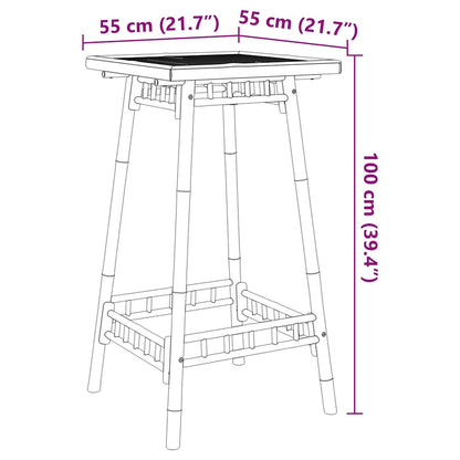vidaXL Garten-Bartisch Quadratisch 55x55x100 cm Bambus