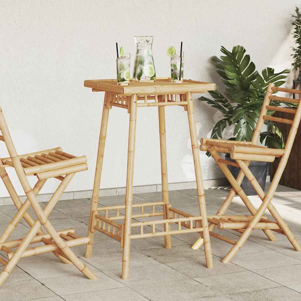vidaXL Garten-Bartisch Quadratisch 55x55x100 cm Bambus