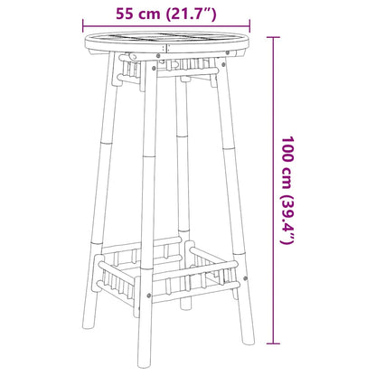 Garten-Bartisch Rund Ø55x100 cm Bambus
