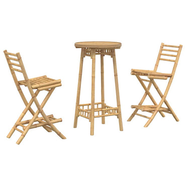 vidaXL 3-tlg. Outdoor-Bar-Set Klappbar Bambus
