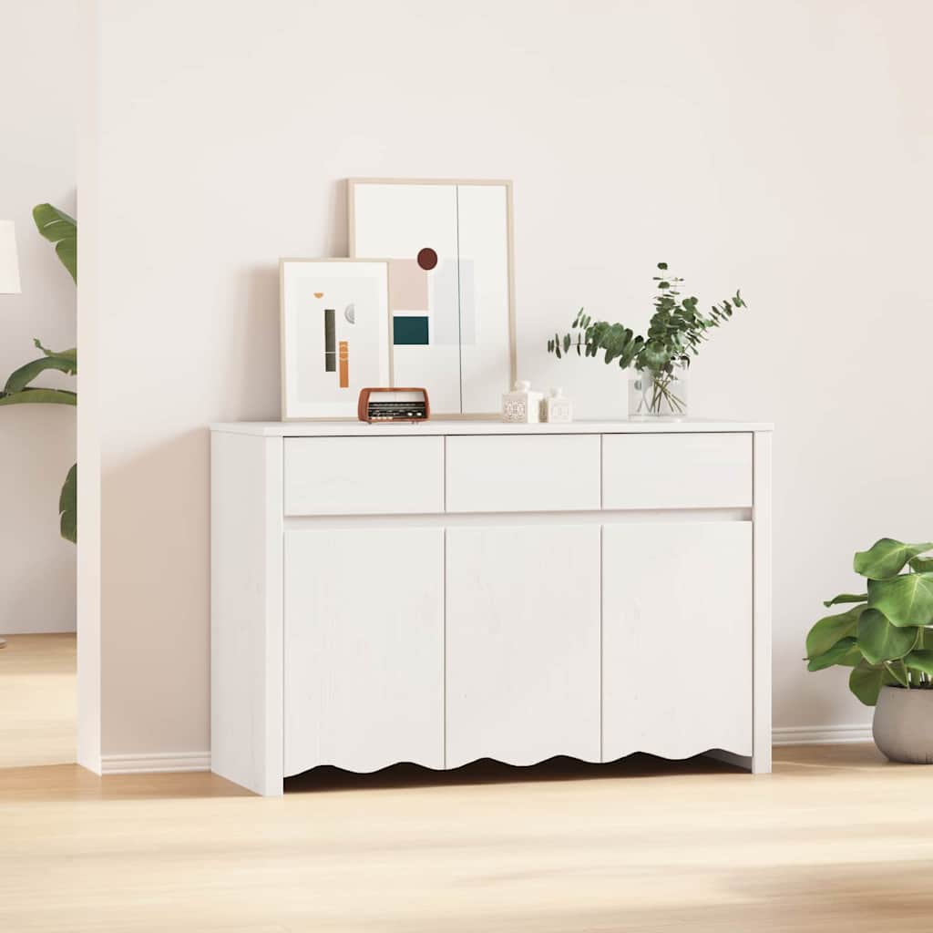 Sideboard Drammen Weiß 114 x 43 x 75,5 cm Massivholz Kiefer
