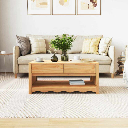 vidaXL Couchtisch Drammen Eiche 99 x 55 x 45 cm Massives Kiefernholz