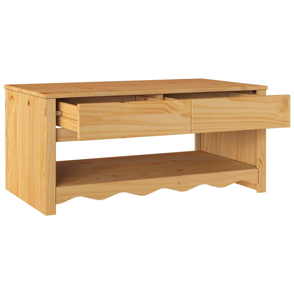 vidaXL Couchtisch Drammen Eiche 99 x 55 x 45 cm Massives Kiefernholz