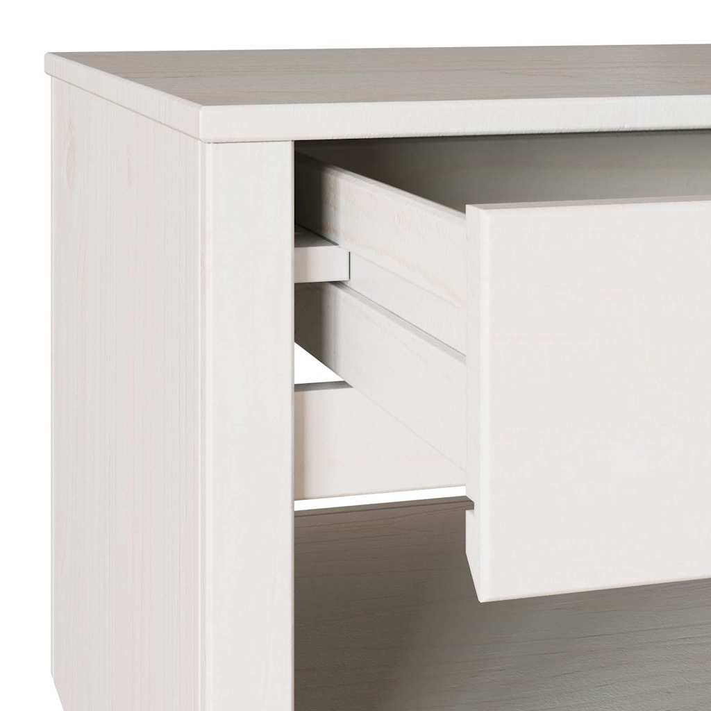 vidaXL Couchtisch Drammen Weiß 99 x 55 x 45 cm Massives Kiefernholz