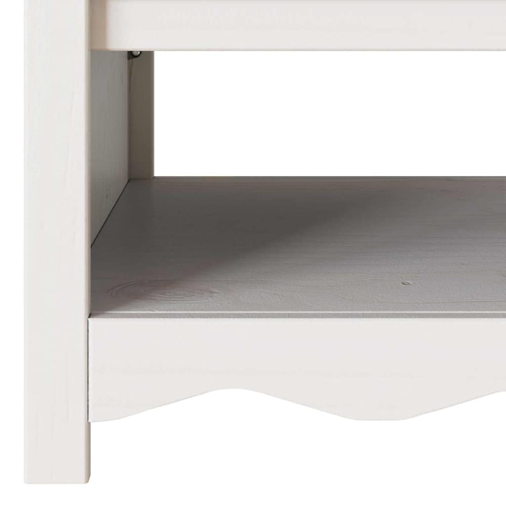 vidaXL Couchtisch Drammen Weiß 99 x 55 x 45 cm Massives Kiefernholz
