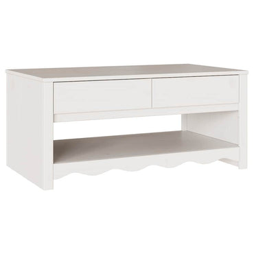 vidaXL Couchtisch Drammen Weiß 99 x 55 x 45 cm Massives Kiefernholz