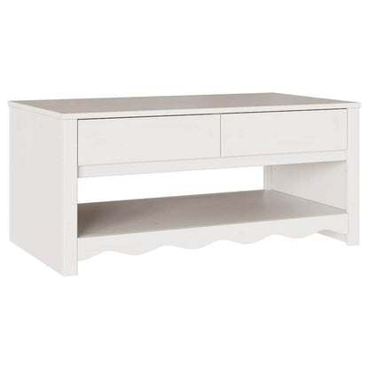 vidaXL Couchtisch Drammen Weiß 99 x 55 x 45 cm Massives Kiefernholz