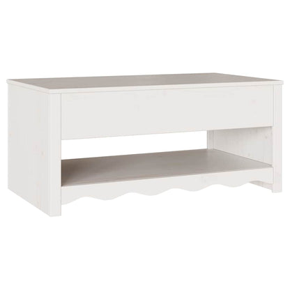 vidaXL Couchtisch Drammen Weiß 99 x 55 x 45 cm Massives Kiefernholz