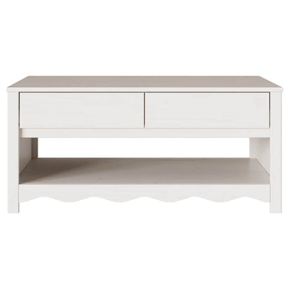 vidaXL Couchtisch Drammen Weiß 99 x 55 x 45 cm Massives Kiefernholz
