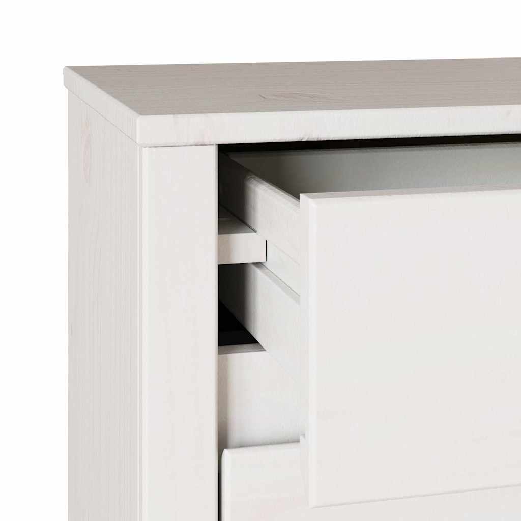 vidaXL Couchtisch Drammen Weiß 45 x 35 x 56 cm Massives Kiefernholz
