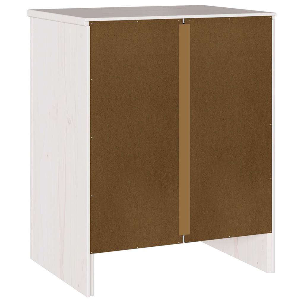 vidaXL Couchtisch Drammen Weiß 45 x 35 x 56 cm Massives Kiefernholz
