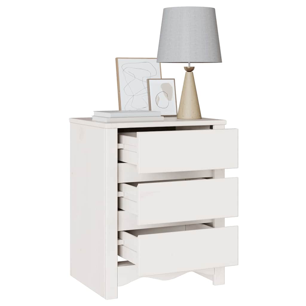 vidaXL Couchtisch Drammen Weiß 45 x 35 x 56 cm Massives Kiefernholz