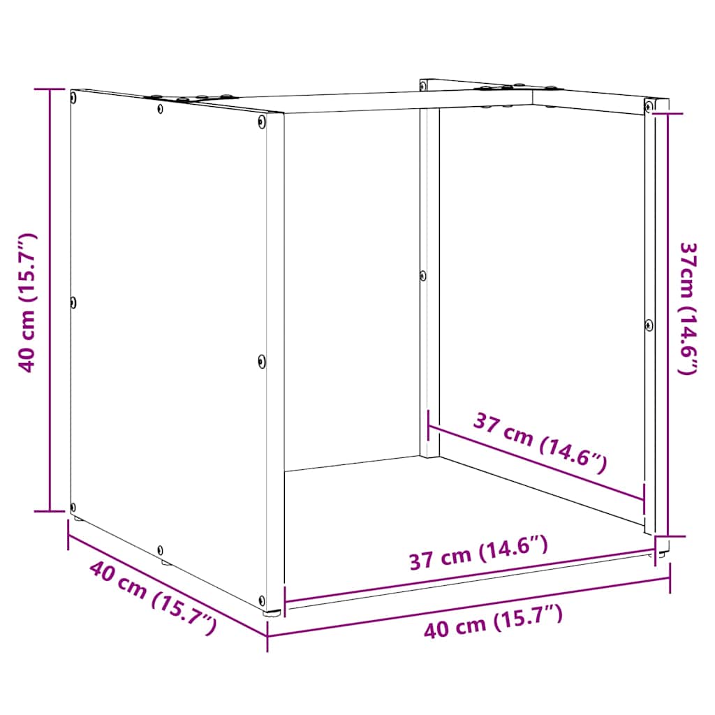 Brennholzregal 40x40x40 cm Edelstahl