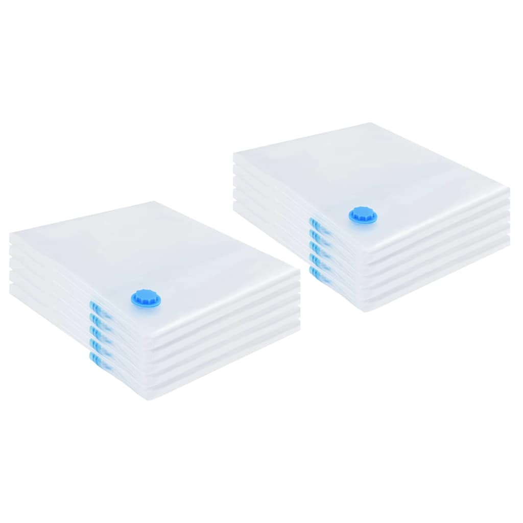 Aufbewahrungstaschen 10 pcs Transparent und Blau 130 x 100 cm