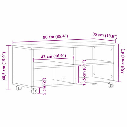 vidaXL TV-Schränk Braun 90 x 35 x 40,5 cm Holzwerkstoff