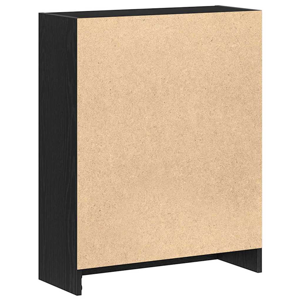 Bücherregal Schwarz Eichen-Optik 60 x 24 x 76 cm Holzwerkstoff