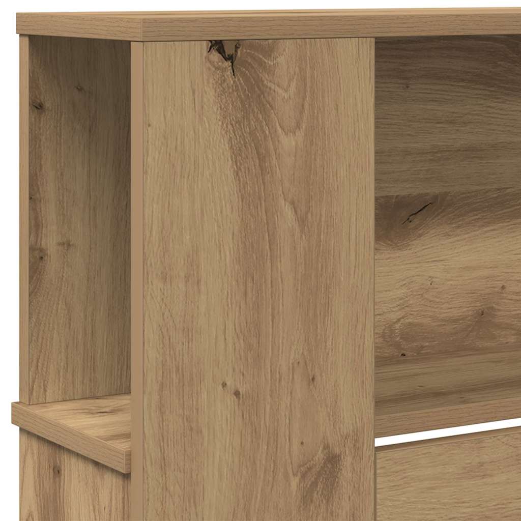 vidaXL Kopfteil Schrank mit Regal Artisan-Eiche 220 x 18,5 x 102,5 cm