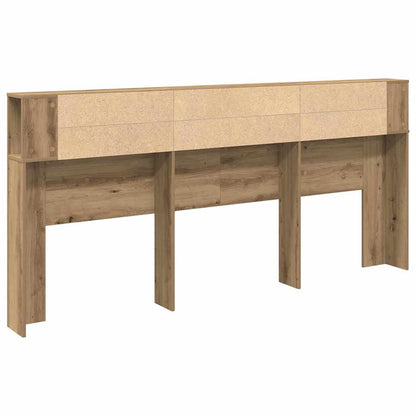 vidaXL Kopfteil Schrank mit Regal Artisan-Eiche 220 x 18,5 x 102,5 cm