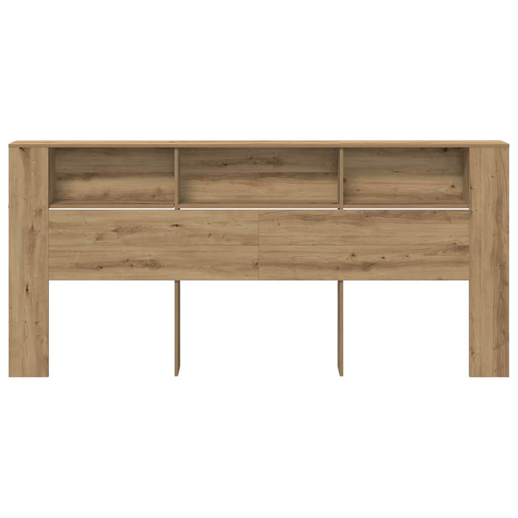 vidaXL Kopfteil Schrank mit Regal Artisan-Eiche 220 x 18,5 x 102,5 cm