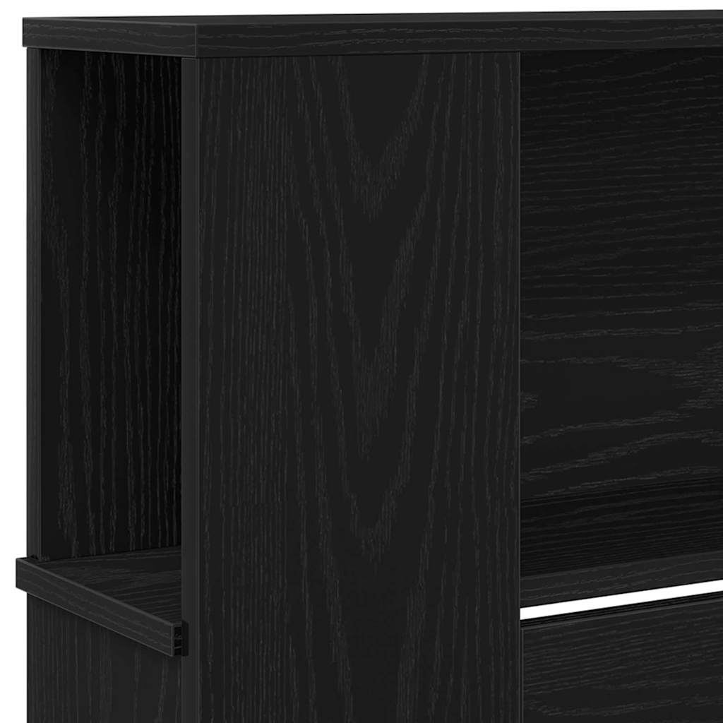 vidaXL Kopfteil Schrank Schwarz Eichen-Optik 220 x 18,5 x 102,5 cm