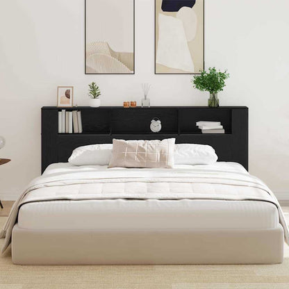 vidaXL Kopfteil Schrank Schwarz Eichen-Optik 220 x 18,5 x 102,5 cm