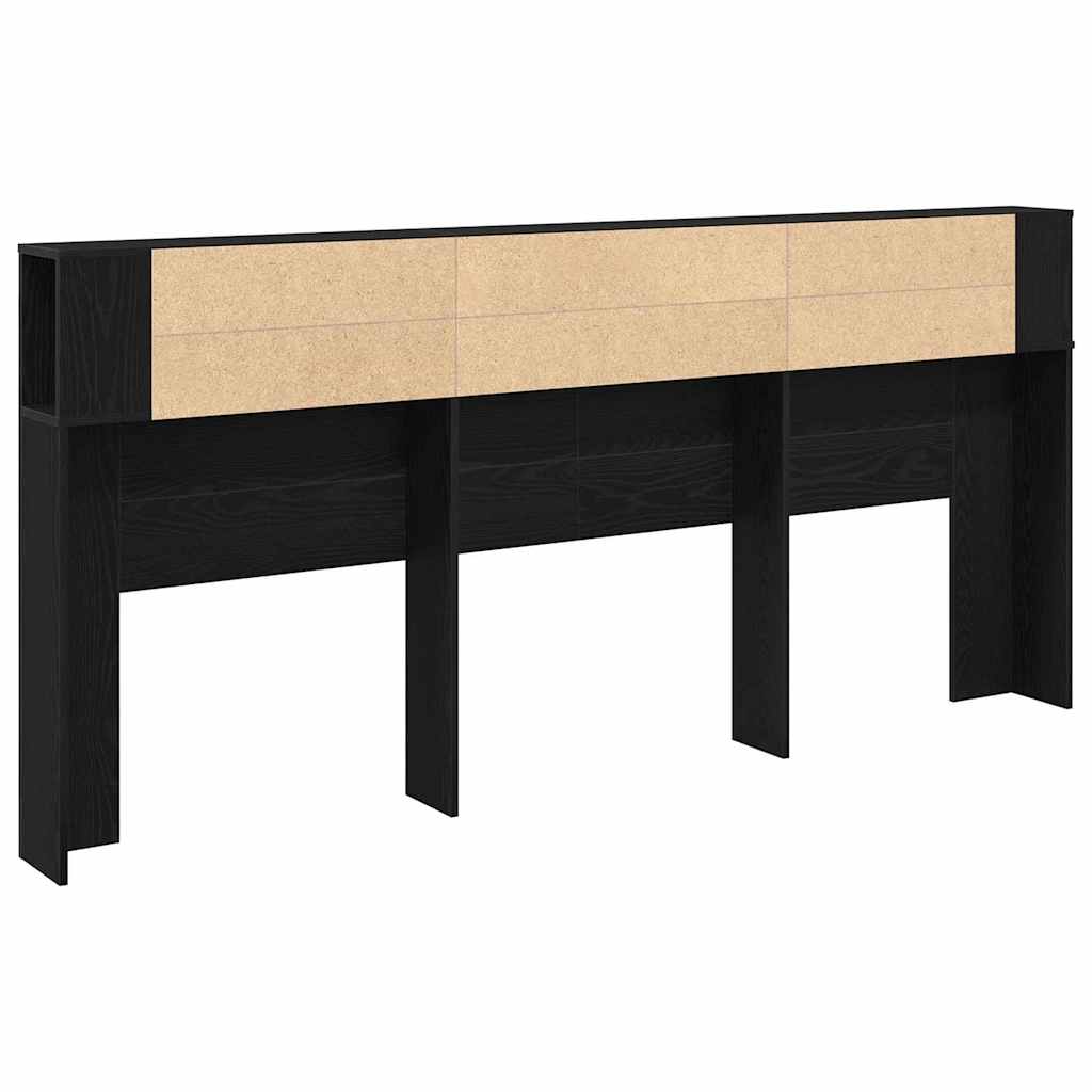 vidaXL Kopfteil Schrank Schwarz Eichen-Optik 220 x 18,5 x 102,5 cm