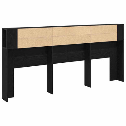 vidaXL Kopfteil Schrank Schwarz Eichen-Optik 220 x 18,5 x 102,5 cm
