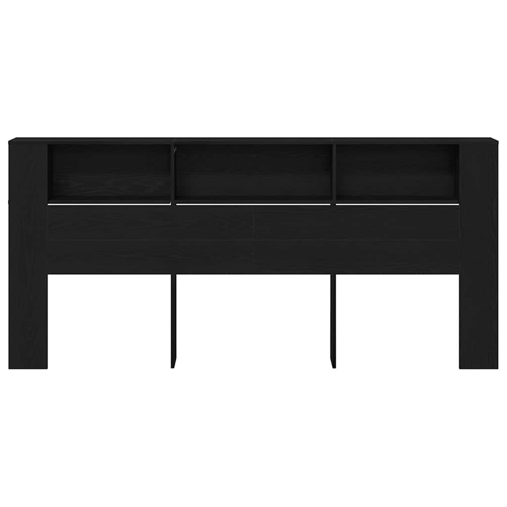 vidaXL Kopfteil Schrank Schwarz Eichen-Optik 220 x 18,5 x 102,5 cm