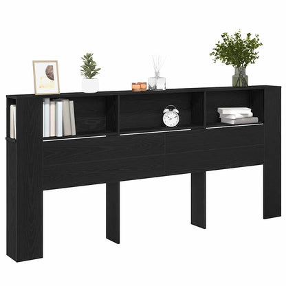 vidaXL Kopfteil Schrank Schwarz Eichen-Optik 220 x 18,5 x 102,5 cm