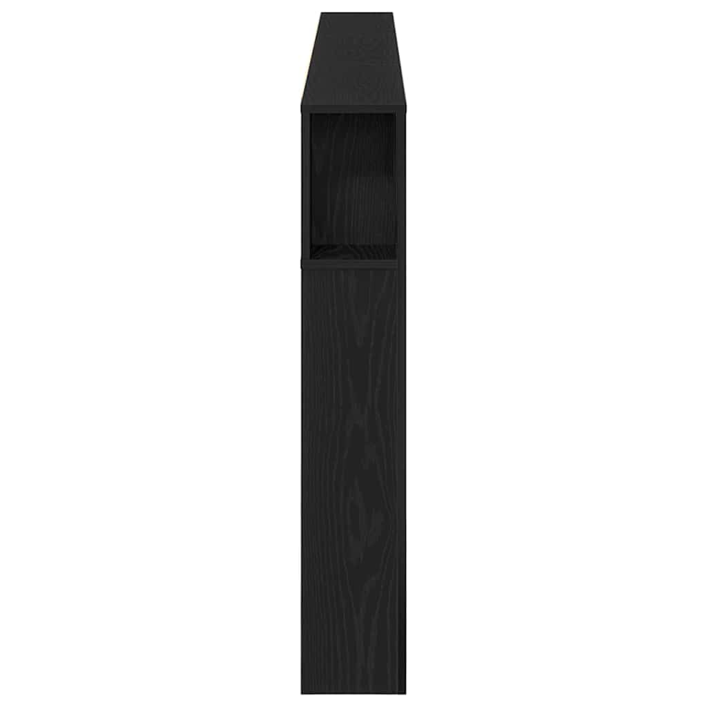 vidaXL Kopfteil Schrank Schwarz Eichen-Optik 220 x 18,5 x 102,5 cm