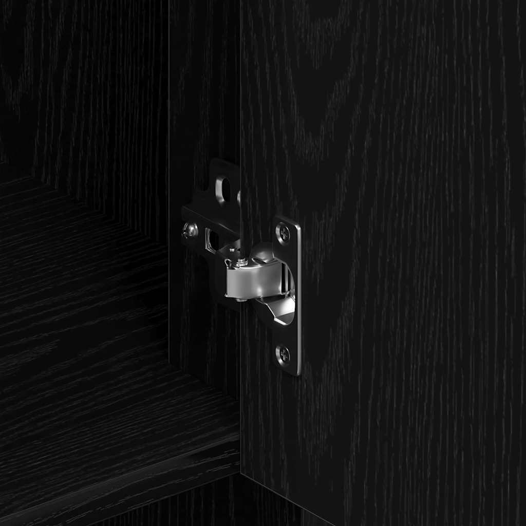 vidaXL Wandschrank Schwarz Eichen-Optik 80 x 33 x 80 cm Holzwerkstoff