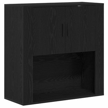 vidaXL Wandschrank Schwarz Eichen-Optik 80 x 33 x 80 cm Holzwerkstoff