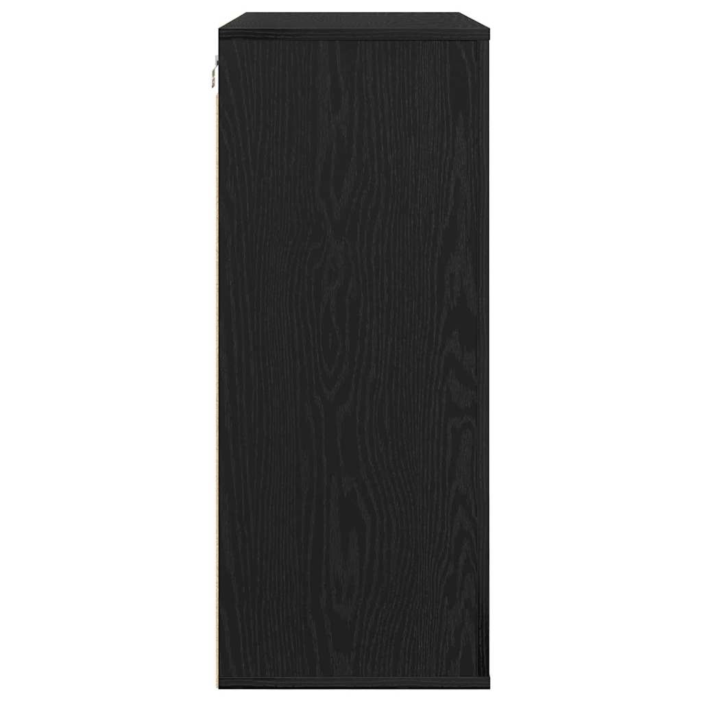 vidaXL Wandschrank Schwarz Eichen-Optik 80 x 33 x 80 cm Holzwerkstoff