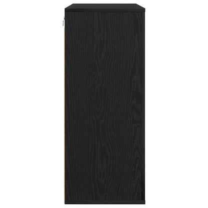 vidaXL Wandschrank Schwarz Eichen-Optik 80 x 33 x 80 cm Holzwerkstoff