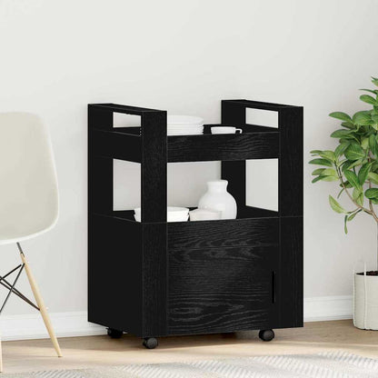 Küchentrolley Schwarz Eichen-Optik 60 x 45 x 80 cm