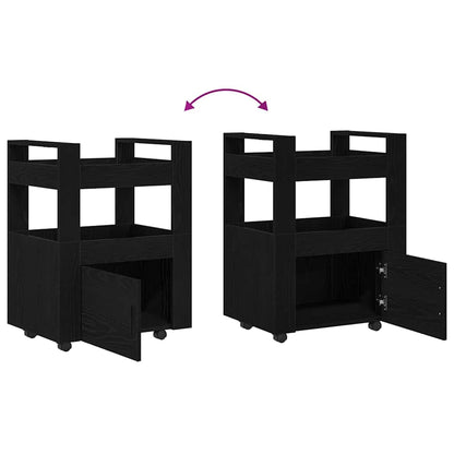 Küchentrolley Schwarz Eichen-Optik 60 x 45 x 80 cm