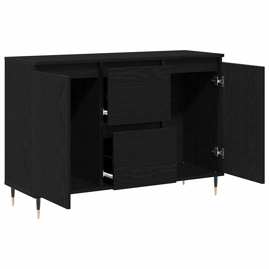 Sideboard Schwarz Eichen-Optik 101,5 x 35 x 70 cm Holzwerkstoff